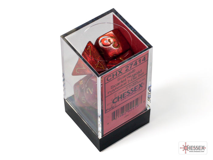 CHX 27414 Scarab Scarlet/Gold Polyhedral 7-Die Set