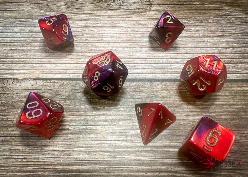 CHX 26426 Gemini Purple Red/Gold Polyhedral 7 Die Set