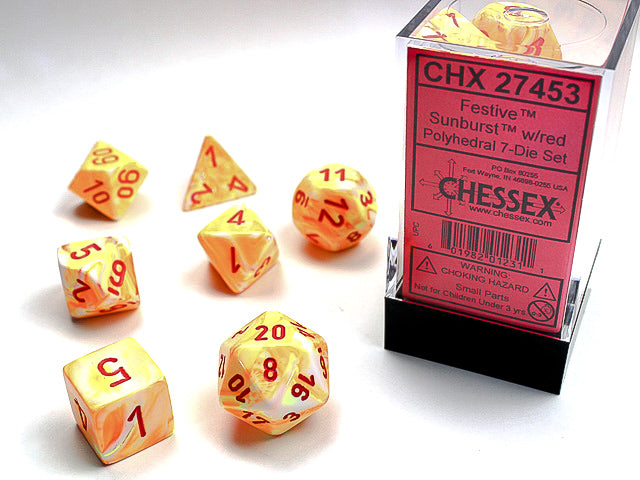 CHX 27453 Festive Sunburst W/Red Polyhedral 7 Die Set