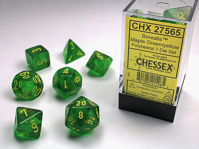 CHX 27565 Borealis Maple Green/Yellow Polyhedral 7 Die Set