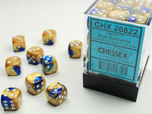 CHX 26822 Gemini Blue-Gold/White 12mm D6 Dice Block