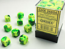 CHX 26854 Gemini Green-Yellow/Silver 12mm D6 Dice Block