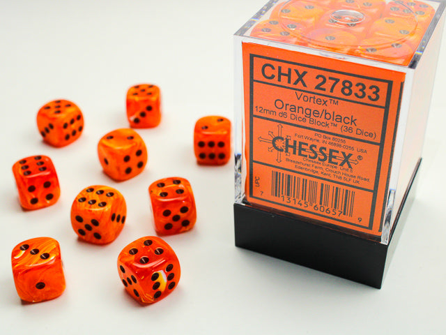 CHX 27833 Vortex Orange/Black 12mm D6 Dice Block
