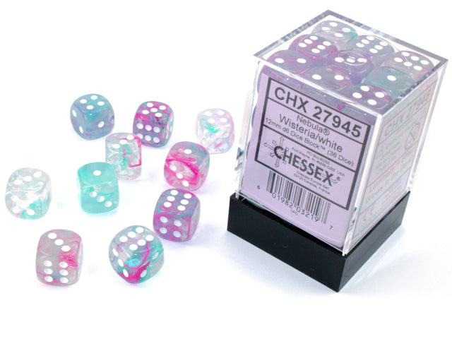 CHX 27945 Nebula Wisteria/White 12mm D6 Dice Block