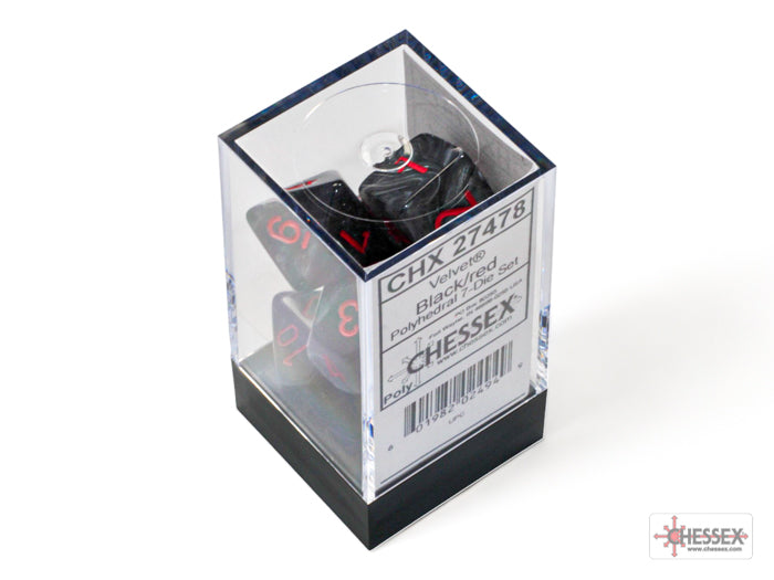 CHX 27478 Velvet Black/Red Polyhedral 7-Die Set