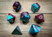 CHX 26449 Gemini Purple Teal/Gold Polyhedral 7 Die Set