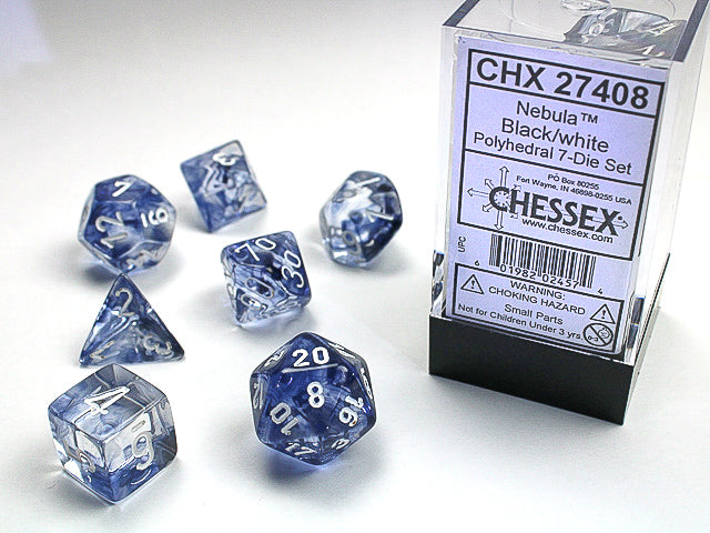 CHX 27408 Nebula Black/White Polyhedral 7 Die Set