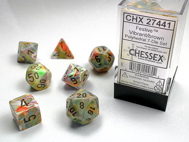 CHX 27441 Festive Vibrant/Brown Polyhedral 7 Die Set