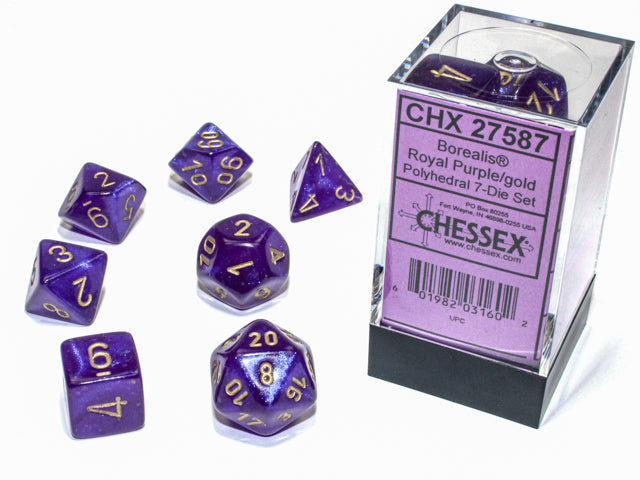 CHX 27587 Borealis Royal Purple/Gold Polyhedral 7 Die Set