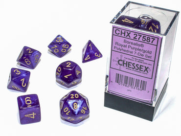 CHX 27587 Borealis Royal Purple/Gold Polyhedral 7 Die Set