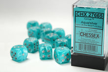 CHX 27665 Cirrus Aqua/Silver 16mm D6 Dice Set