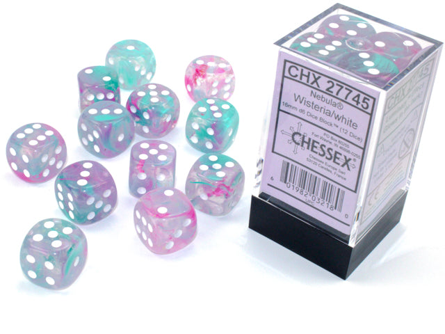 CHX 27745 Nebula Wisteria/White 16mm D6 Dice Set