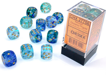 CHX 27756 Nebula Oceanic/Gold 16mm D6 Dice Set