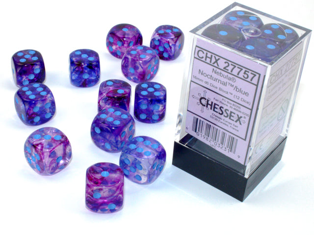 CHX 27757 Nebula Nocturnal/Blue 16mm D6 Dice Set