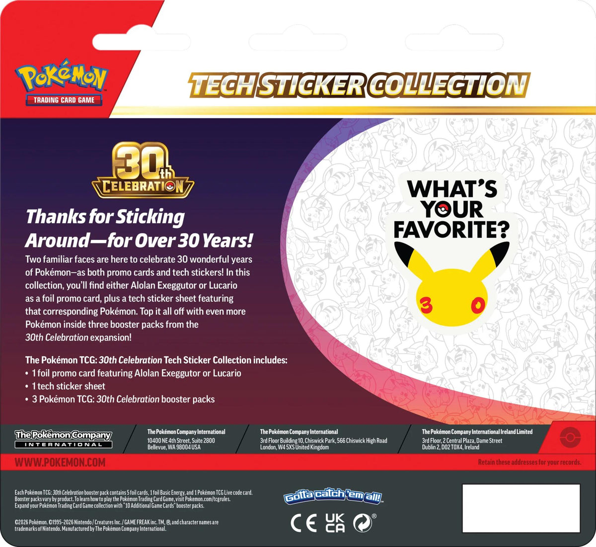 30th Celebration Tech Sticker Collection [Lucario]