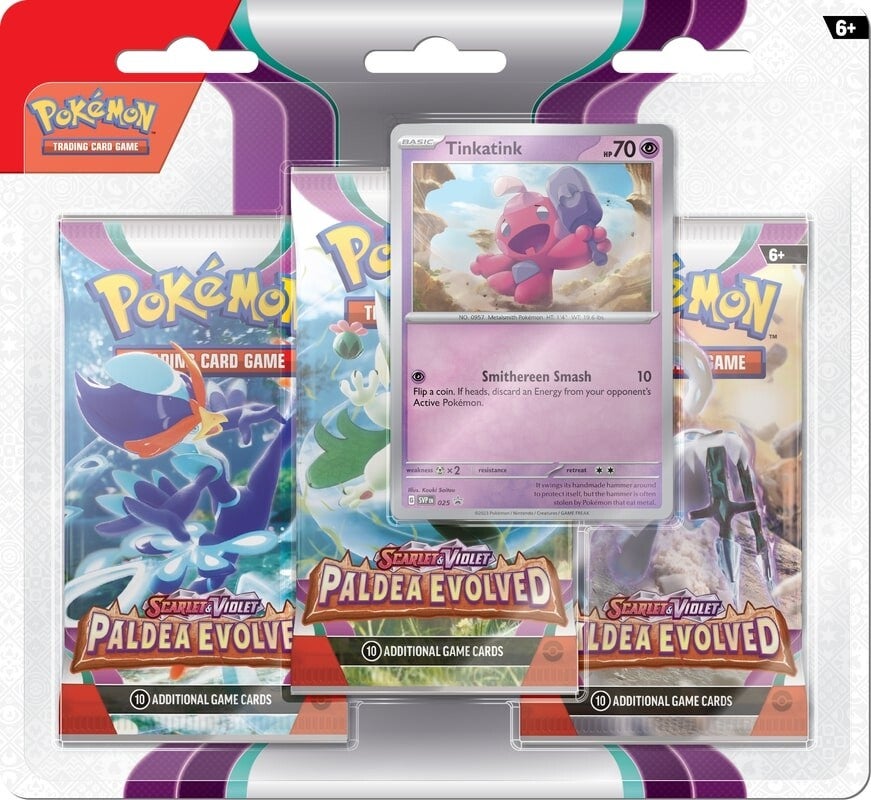 Scarlet & Violet: Paldea Evolved - 3-Pack Blisters (Tinkatink)