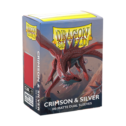 Dragon Shield: Standard 100ct Sleeves - Crimson & Silver (Dual Matte)