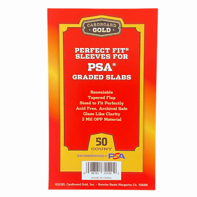 Cardboard Gold PSA Graded Card Sleeves – 50 Count Clear Display Without PSA Logo