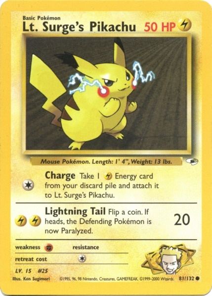 Lt. Surge's Pikachu (81/132) [Gym Heroes Unlimited]