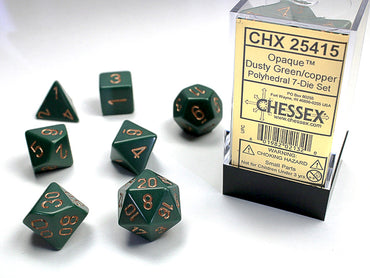 CHX 25415 Opaque Dusty Green/Copper Polyhedral 7 Die Set