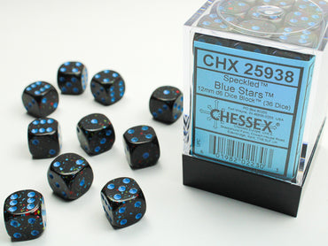 CHX 25938 Speckled Blue Stars 12mm D6 Dice Block