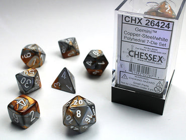 CHX 26424 Gemini Copper-Steel/White Polyhedral 7 Die Set