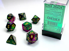 CHX 26434 Gemini Green-Purple/Gold Polyhedral 7 Die Set