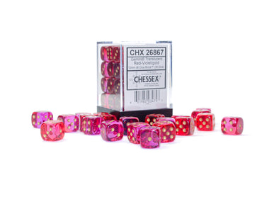 CHX 26867 Gemini Translucent Red-Violet/Gold 12mm D6 Dice Block