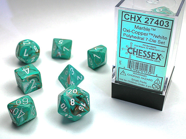 CHX 27403 Marble Oxi-Copper/White Polyhedral 7 Die Set
