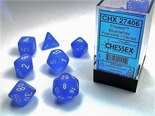 CHX 27406 Frosted Blue/White Polyhedral 7 Die Set