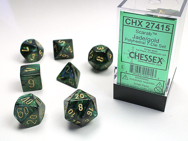 CHX 27415 Scarab Jade/Gold Polyhedral 7 Die Set