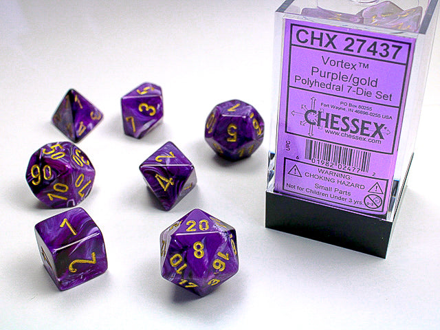 CHX 27437 Vortex Purple/Gold Polyhedral 7 Die Set