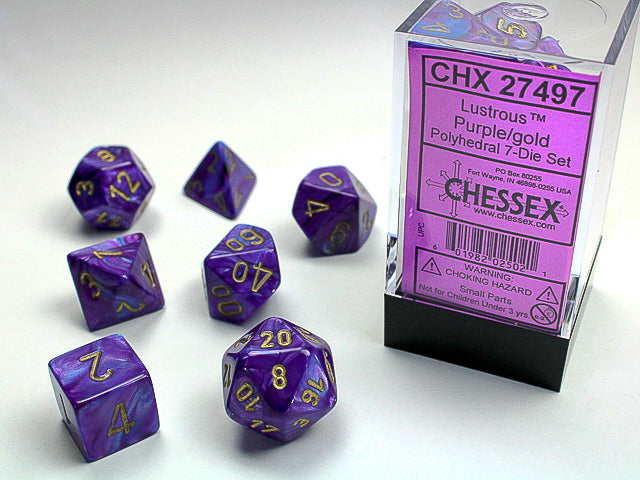 CHX 27497 Lustrous Purple/Gold Polyhedral 7 Die Set