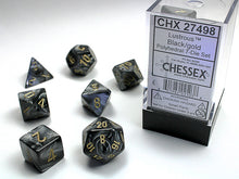 CHX 27498 Lustrous Black/Gold Polyhedral 7 Die Set