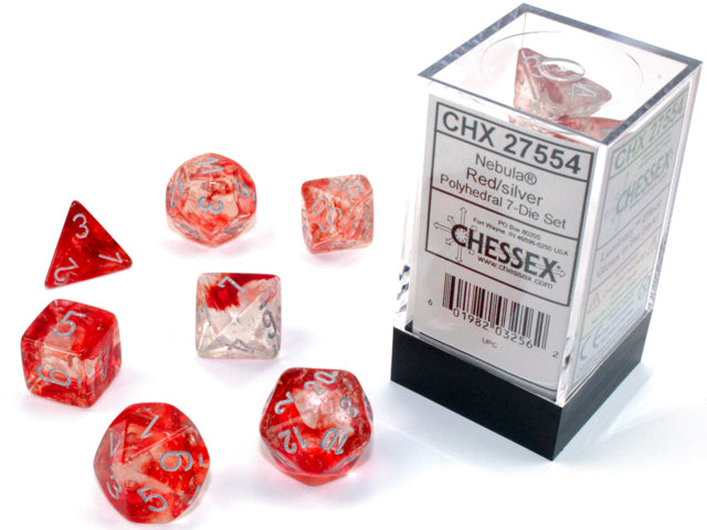 CHX 27554 Nebula Red/Silver Polyhedral 7 Die Set