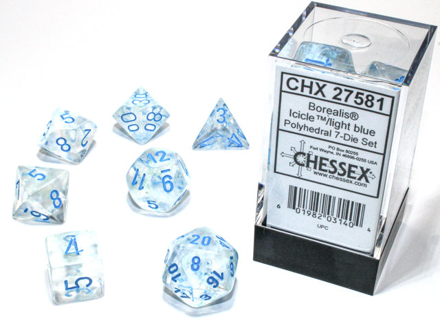 CHX 27581 Borealis Icicle/Light Blue Polyhedral 7 Die Set