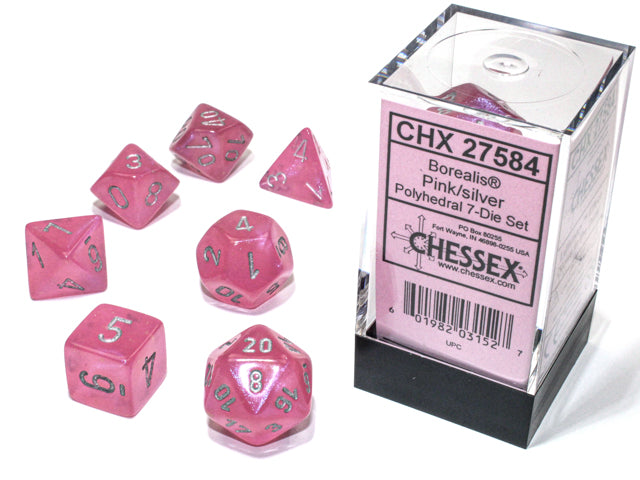 CHX 27584 Borealis Pink/Silver Polyhedral 7 Die Set
