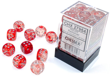 CHX 27954 Nebula Red/Silver 12mm D6 Dice Block