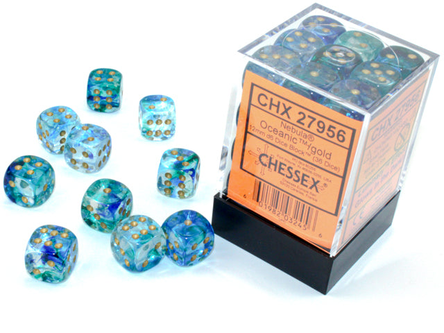 CHX 27956 Nebula Oceanic/Gold 12mm D6 Dice Block