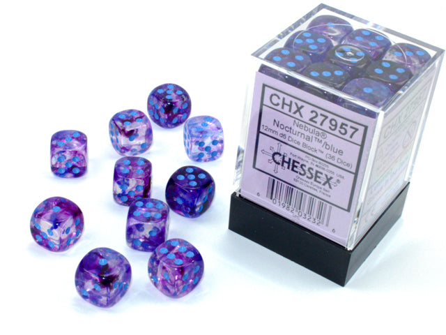 CHX 27957 Nebula Nocturnal/Blue 12mm D6 Dice Block