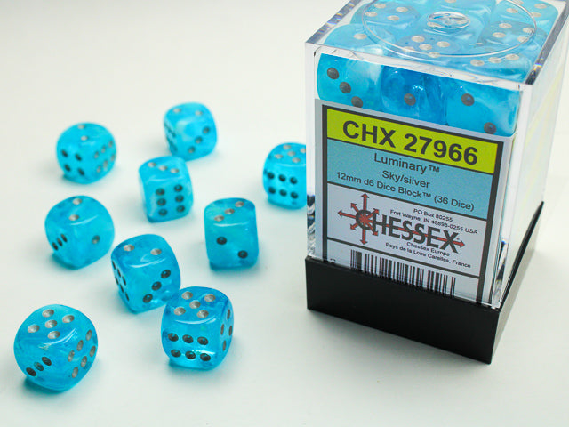 CHX 27966 Luminary Sky/Silver 12mm D6 Dice Block