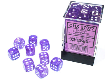 CHX 27977 Borealis Purple/White 12mm D6 Dice Block