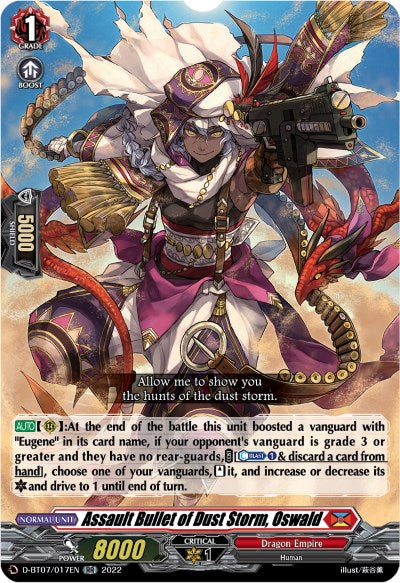 Assault Bullet of Dust Storm, Oswald (D-BT07/017EN) [Raging Flames Against Emerald Storm]