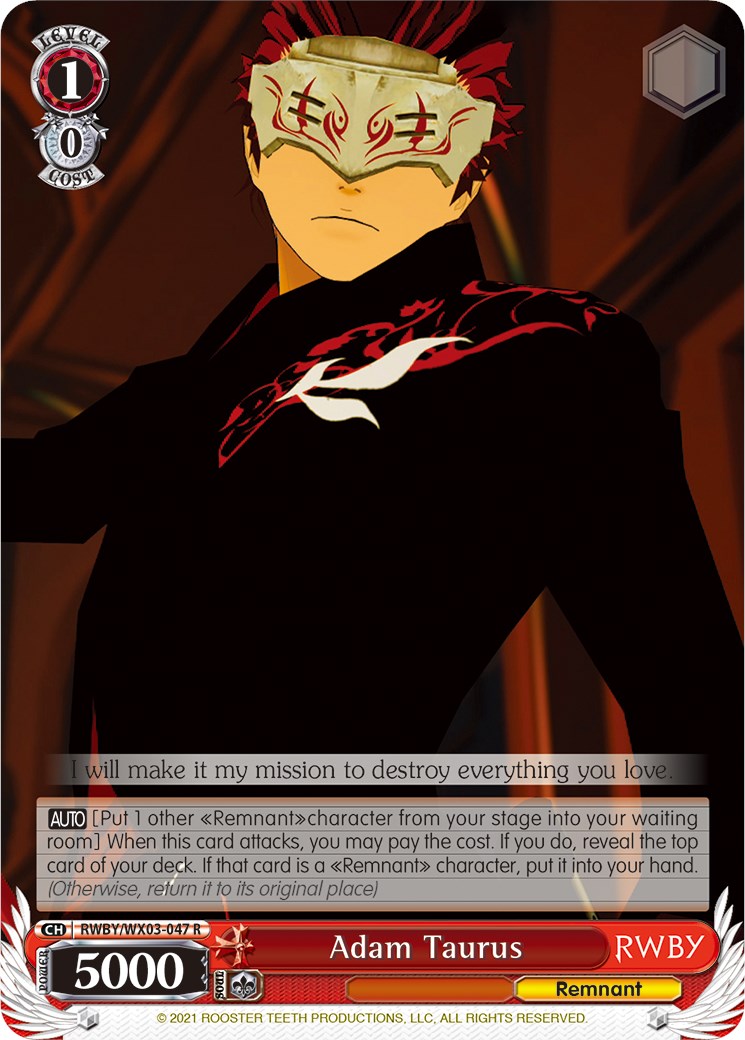 Adam Taurus (RWBY/WX03-047 R) [RWBY]